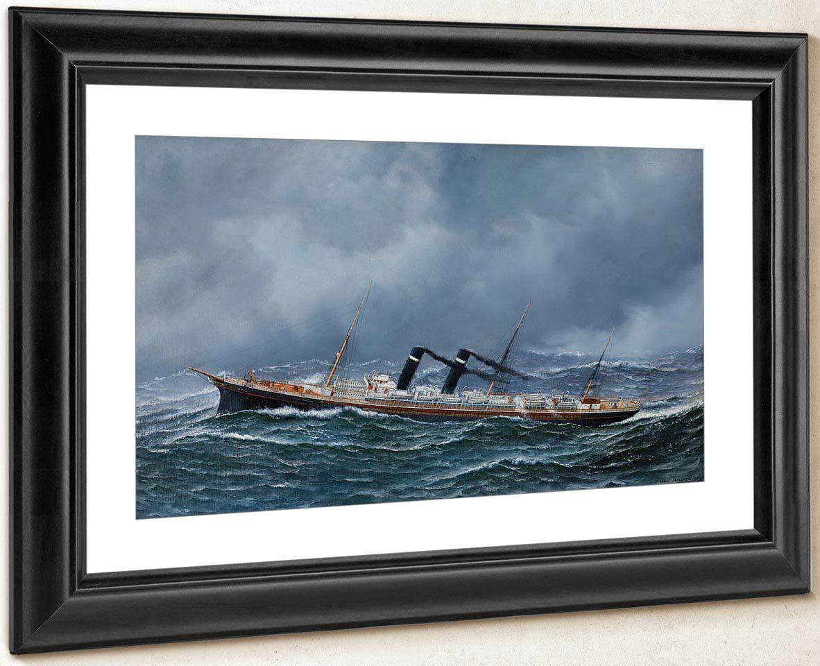 S.S. New York At Sea 1905 By Antonio Jacobsen Fine Art Print