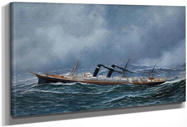 S.S. New York At Sea 1905 By Antonio Jacobsen Fine Art Print