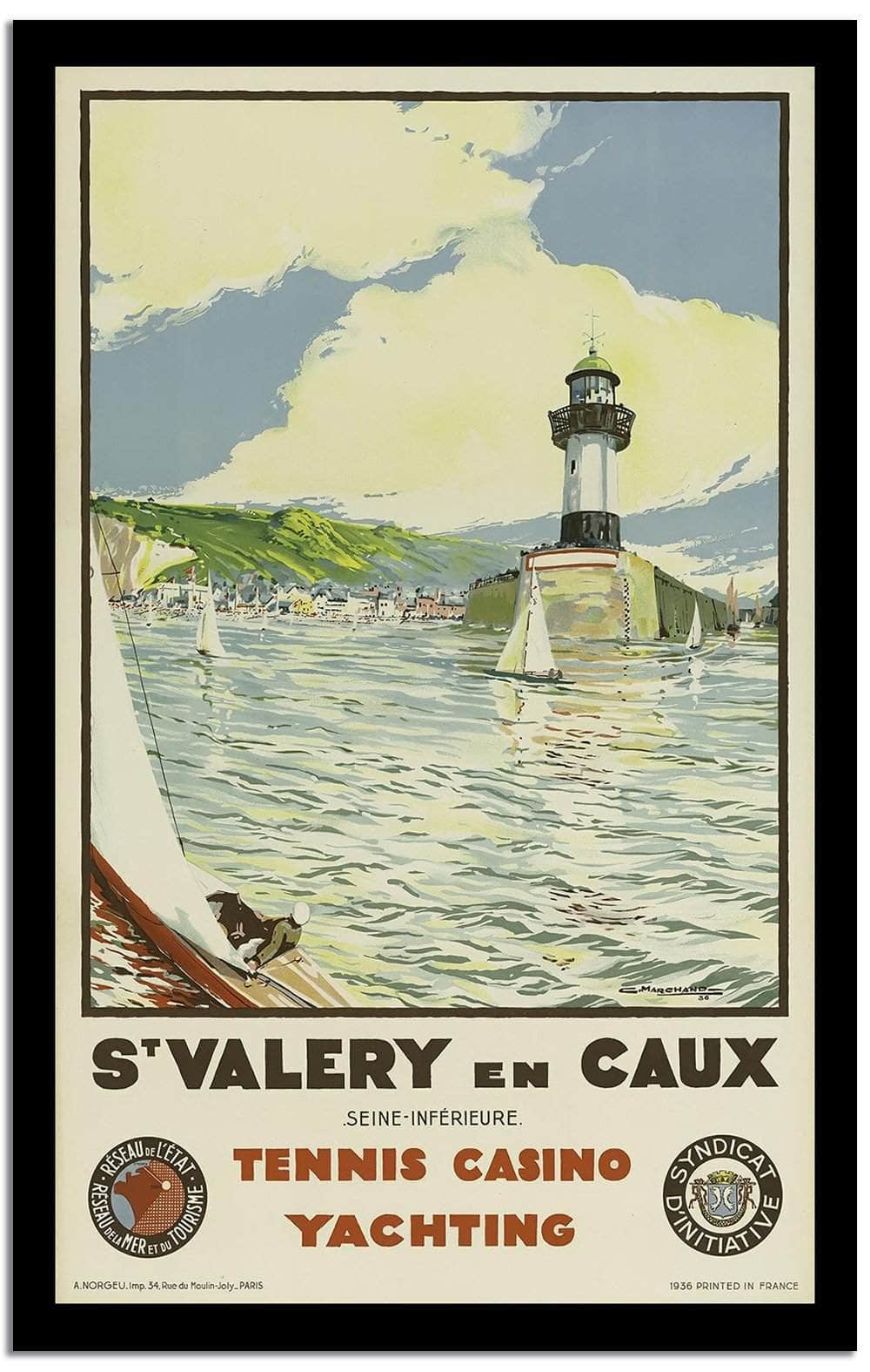 S' Valery En Caux  Vintage Poster Fine Art Print