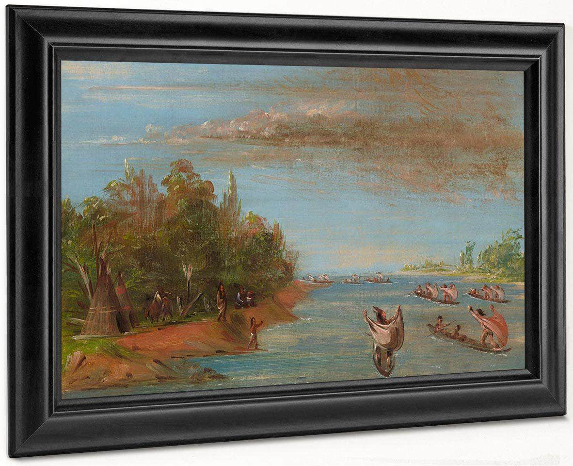 Sac And Fox Sailing In Canoes By George Catlin Fine Art Print