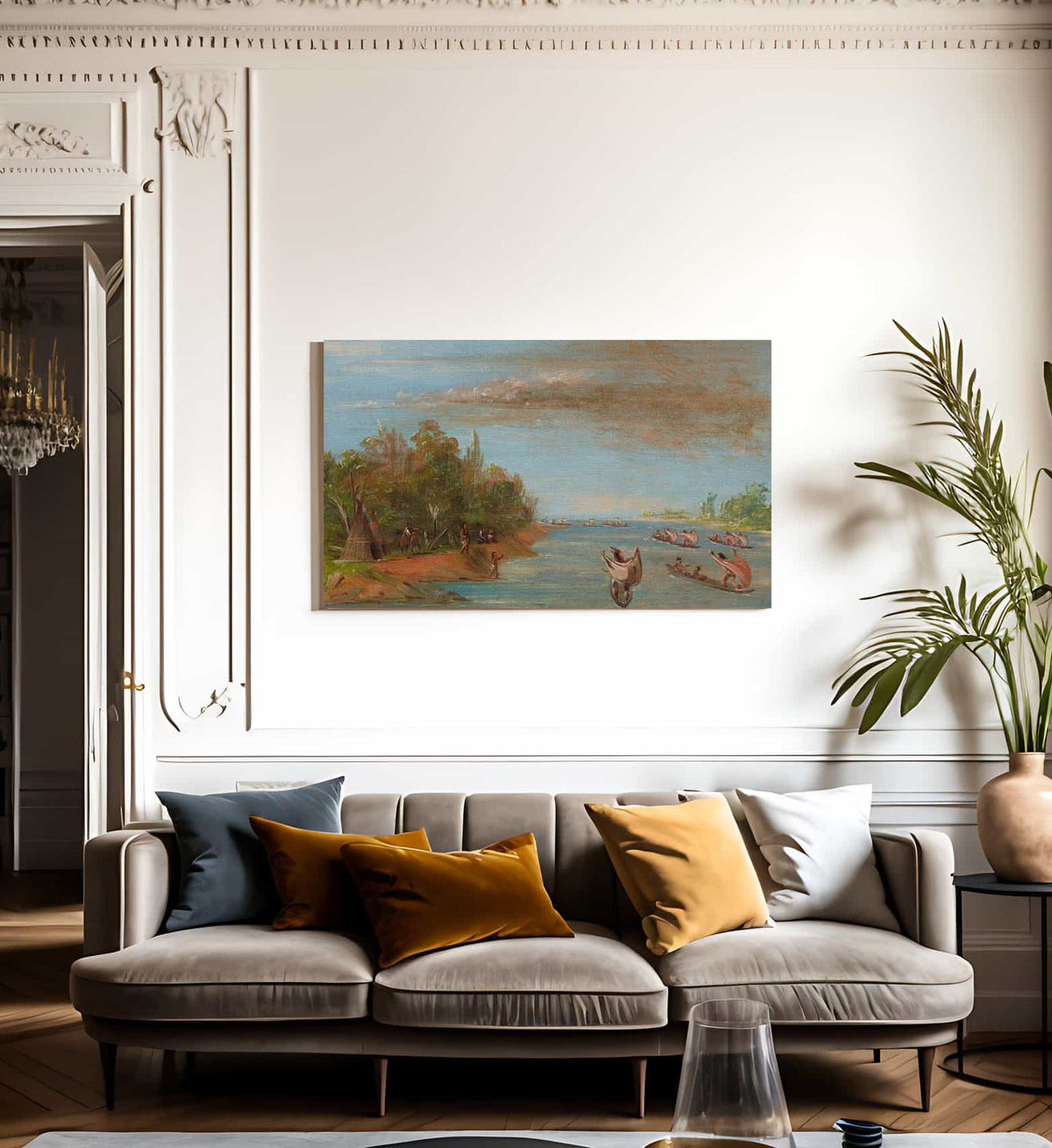 Sac And Fox Sailing In Canoes By George Catlin Fine Art Print