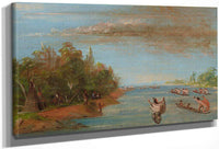 Sac And Fox Sailing In Canoes By George Catlin Fine Art Print