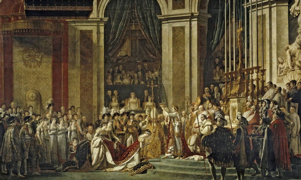 Sacre De L'empereur Napoleon Et Couronnement De L'imperatrice Josephine A Notre Dame, Le 2 Decembre 1804 By Jacques Louis David Fine Art Print