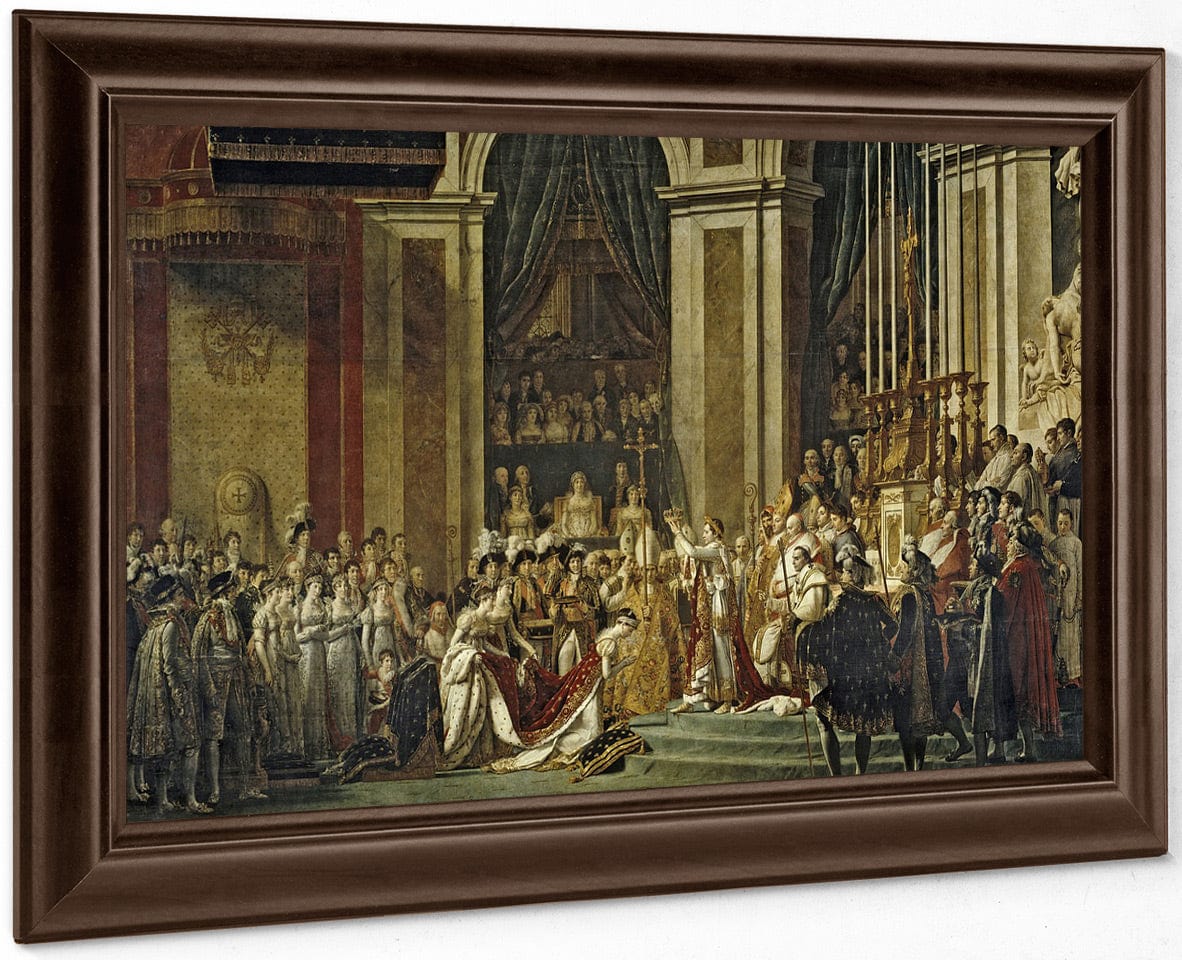 Sacre De L'empereur Napoleon Et Couronnement De L'imperatrice Josephine A Notre Dame, Le 2 Decembre 1804 By Jacques Louis David Fine Art Print