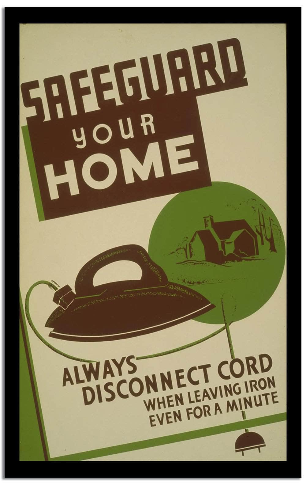 Safeguard Your Home  Vintage Poster Fine Art Print