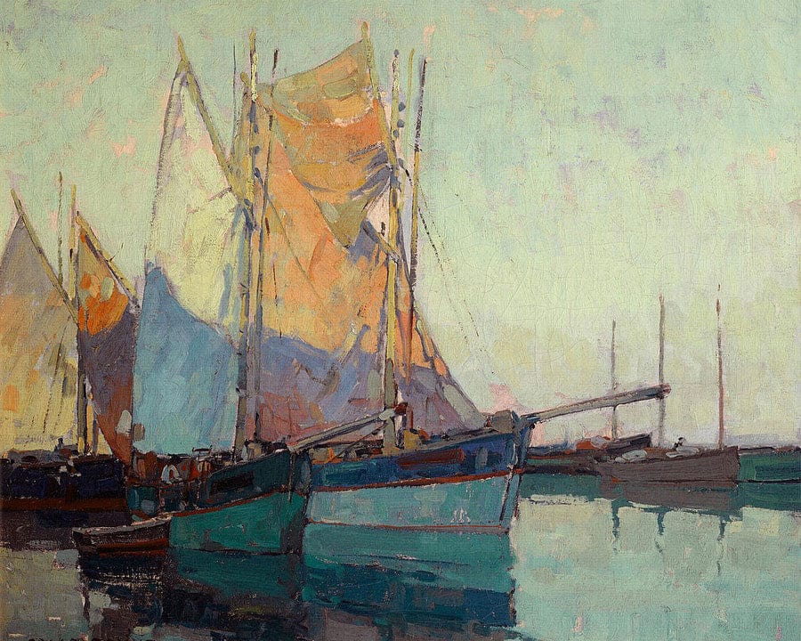 Sailboats At Anchor By Edgar Payne Fine Art Print