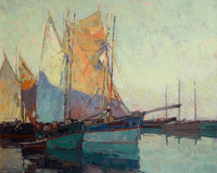 Sailboats At Anchor By Edgar Payne Fine Art Print