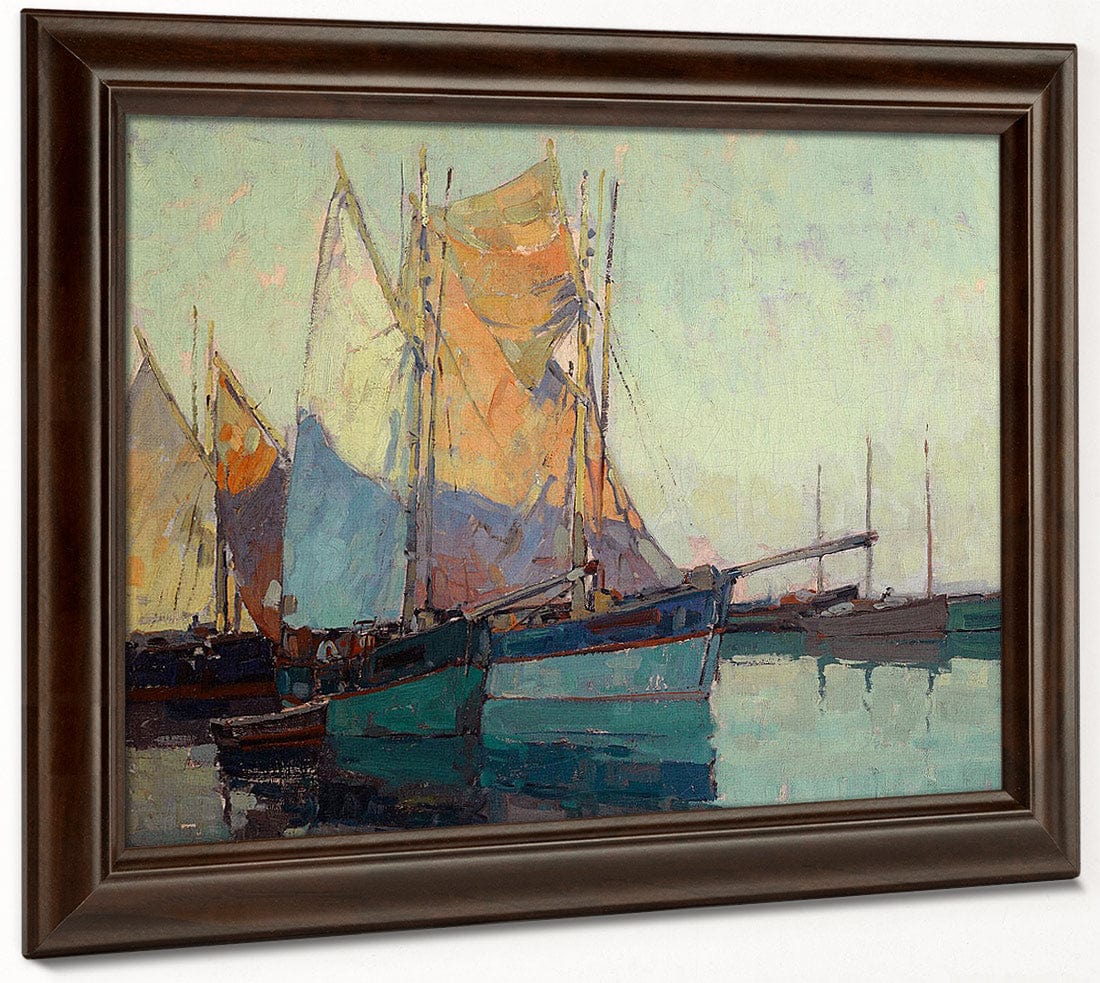 Sailboats At Anchor By Edgar Payne Fine Art Print