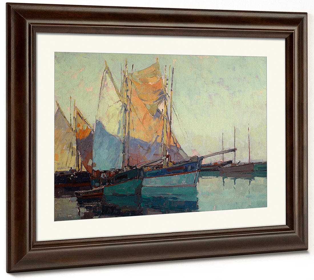 Sailboats At Anchor By Edgar Payne Fine Art Print