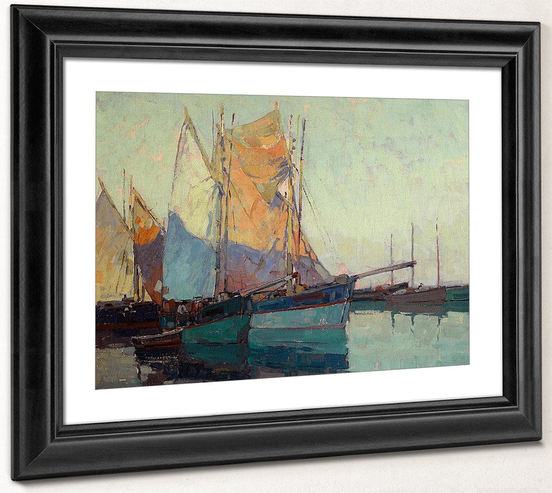 Sailboats At Anchor By Edgar Payne Fine Art Print