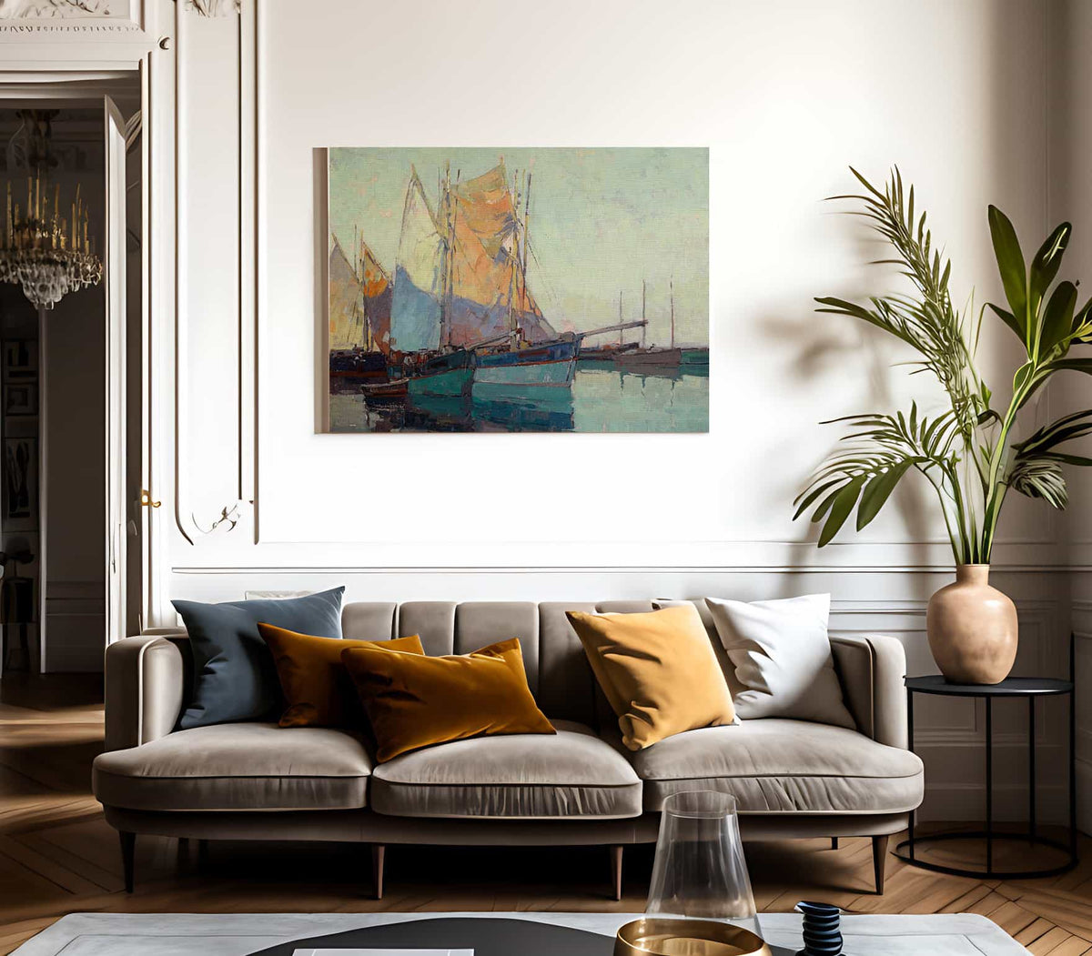 Sailboats At Anchor By Edgar Payne Fine Art Print