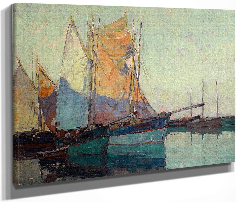 Sailboats At Anchor By Edgar Payne Fine Art Print