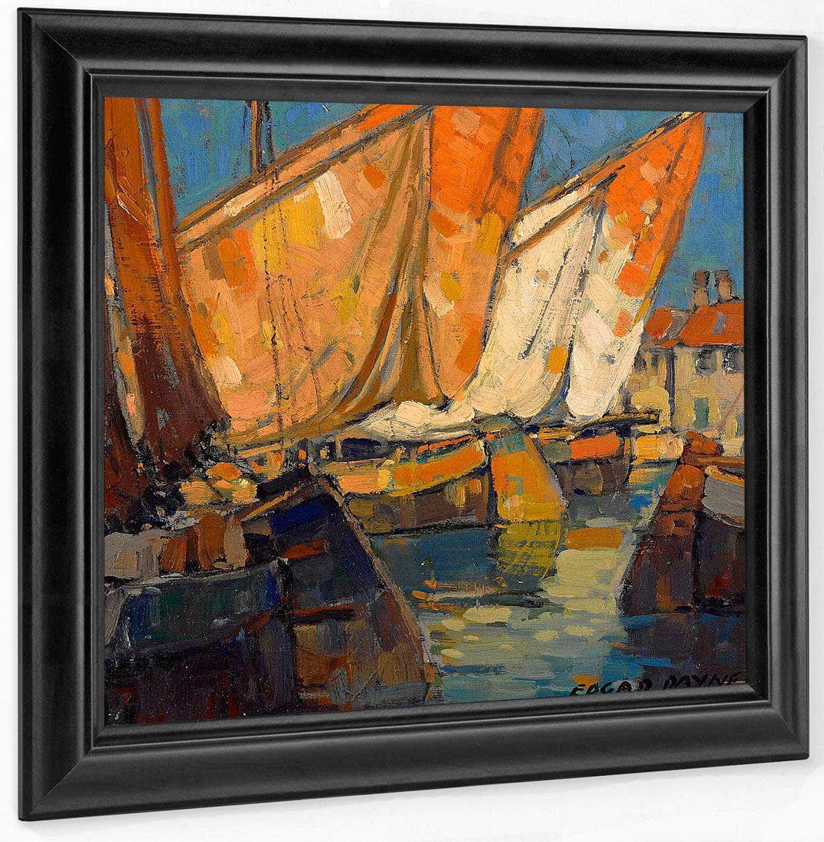 Sailboats Docked At Brittany By Edgar Payne Fine Art Print