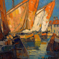 Sailboats Docked At Brittany By Edgar Payne Fine Art Print