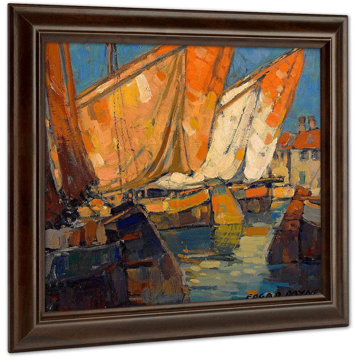 Sailboats Docked At Brittany By Edgar Payne Fine Art Print