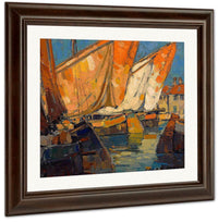 Sailboats Docked At Brittany By Edgar Payne Fine Art Print