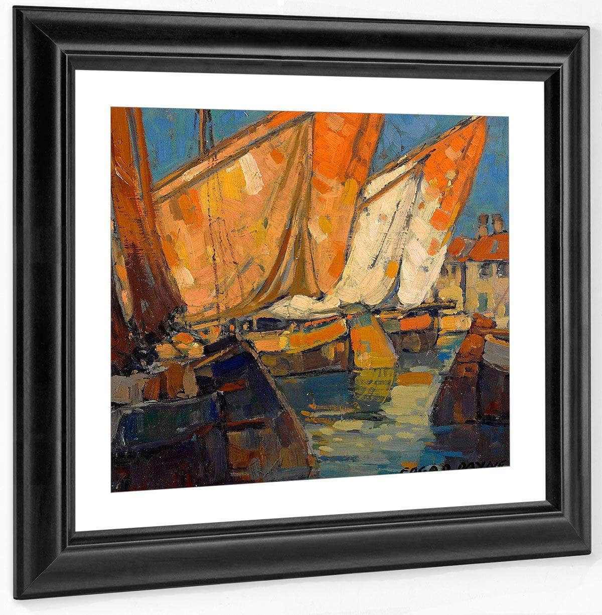 Sailboats Docked At Brittany By Edgar Payne Fine Art Print