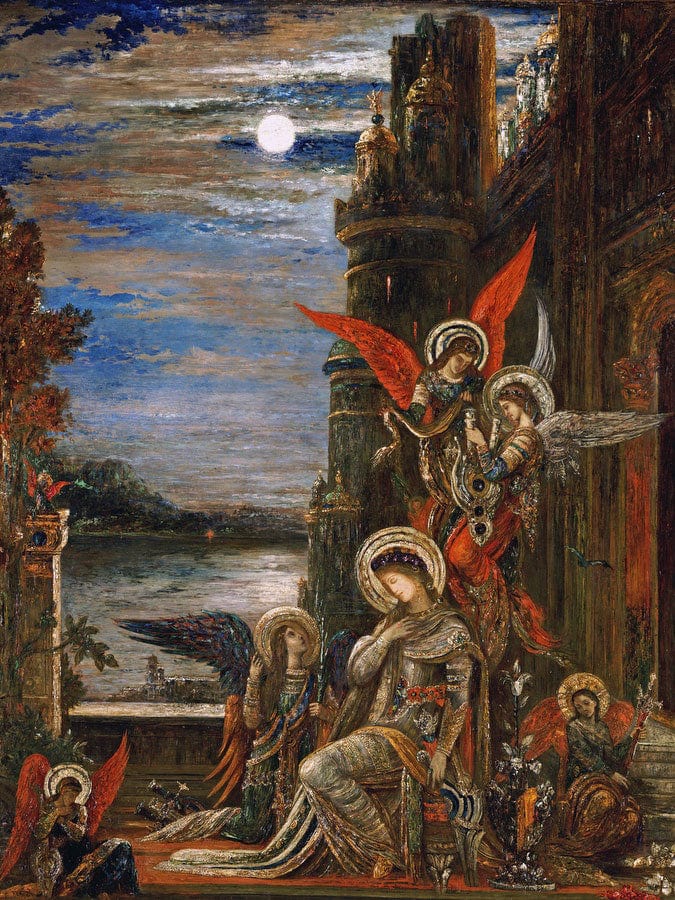 Saint Cecilia. (The Angels Announcing Print, Canvas Art, Framed