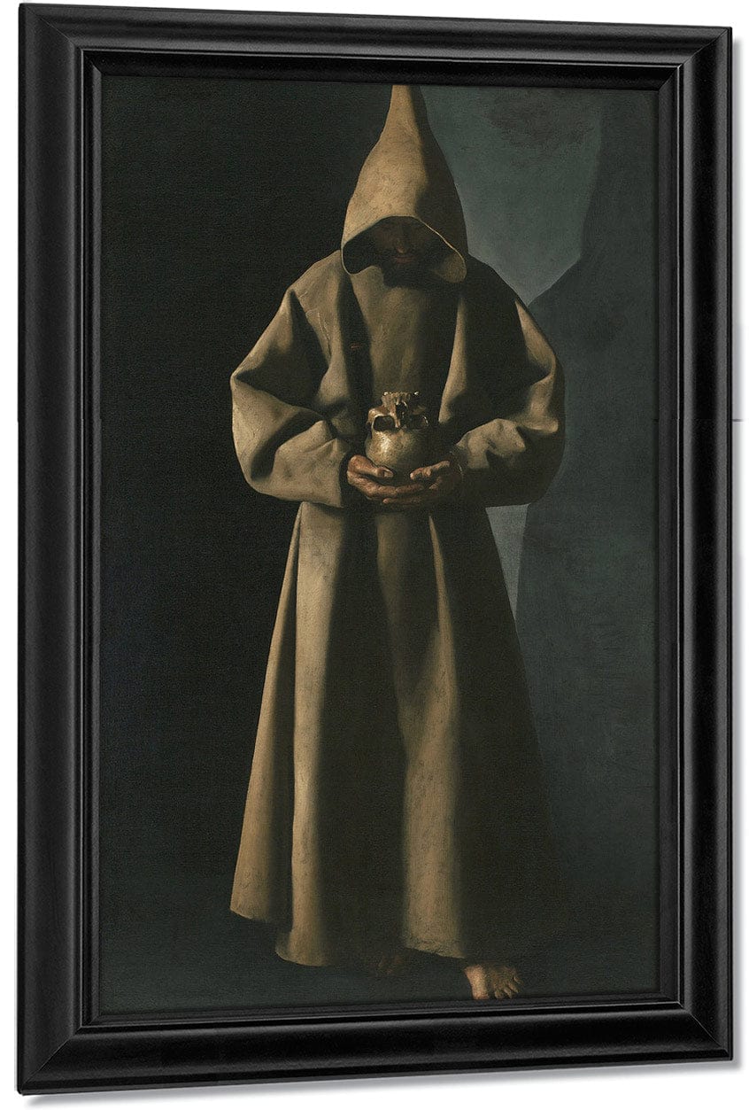 Saint Francis Of Assisi In His Tomb By Francisco De Zurbaran Fine Art Print