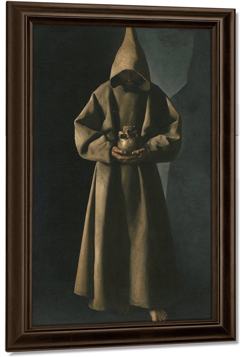 Saint Francis Of Assisi In His Tomb By Francisco De Zurbaran Fine Art Print