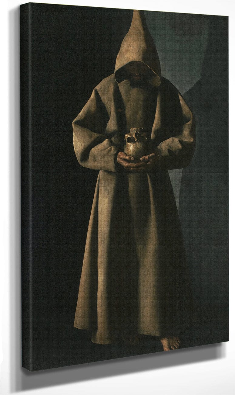 Saint Francis Of Assisi In His Tomb By Francisco De Zurbaran Fine Art Print
