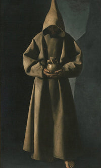 Saint Francis Of Assisi In His Tomb By Francisco De Zurbaran Fine Art Print