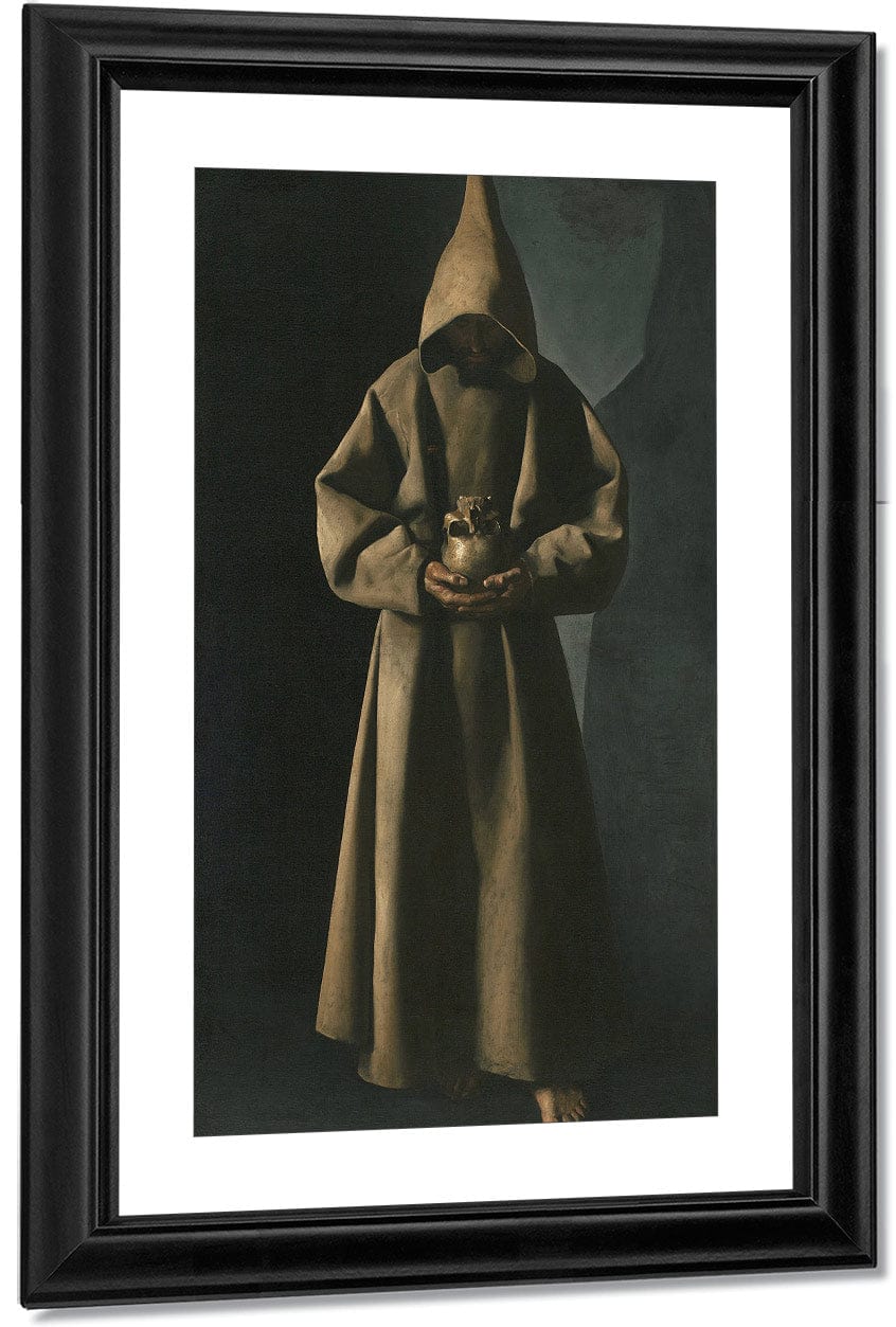 Saint Francis Of Assisi In His Tomb By Francisco De Zurbaran Fine Art Print