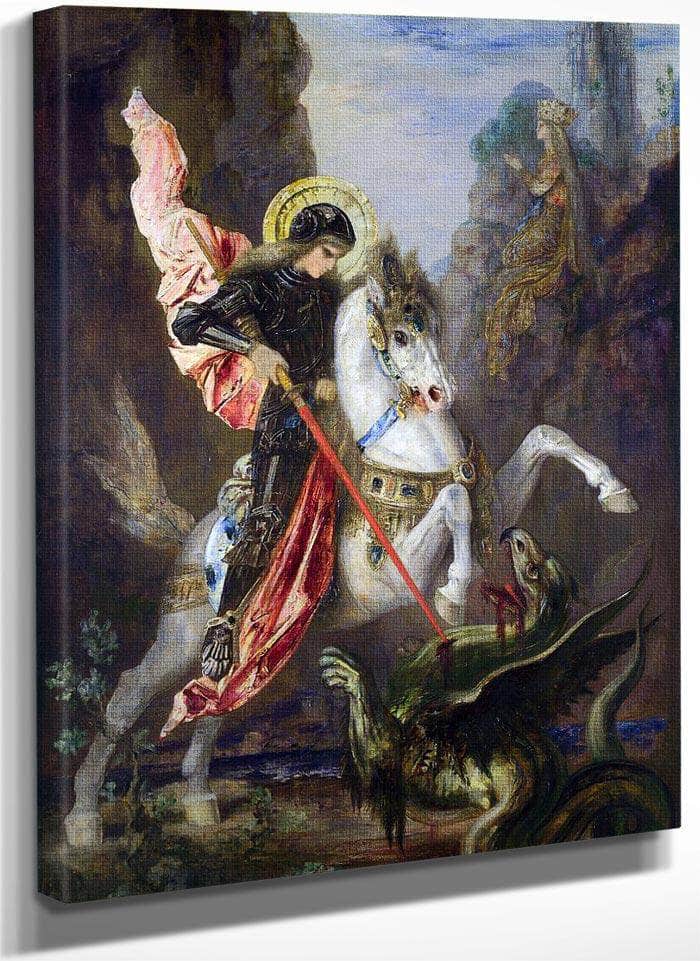 Saint George And The Dragon 1890 By Gustave Moreau Fine Art Print