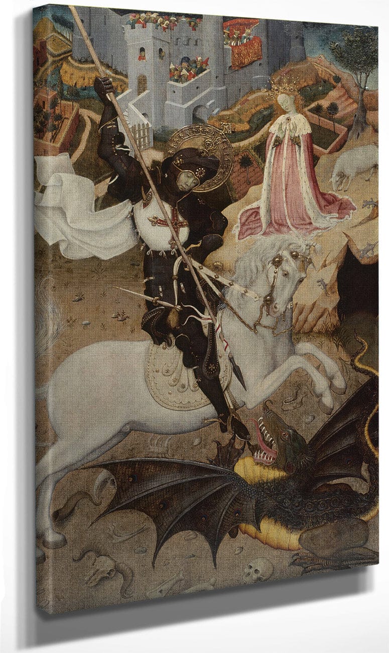 Saint George Killing The Dragon By Bernat Martorell Fine Art Print