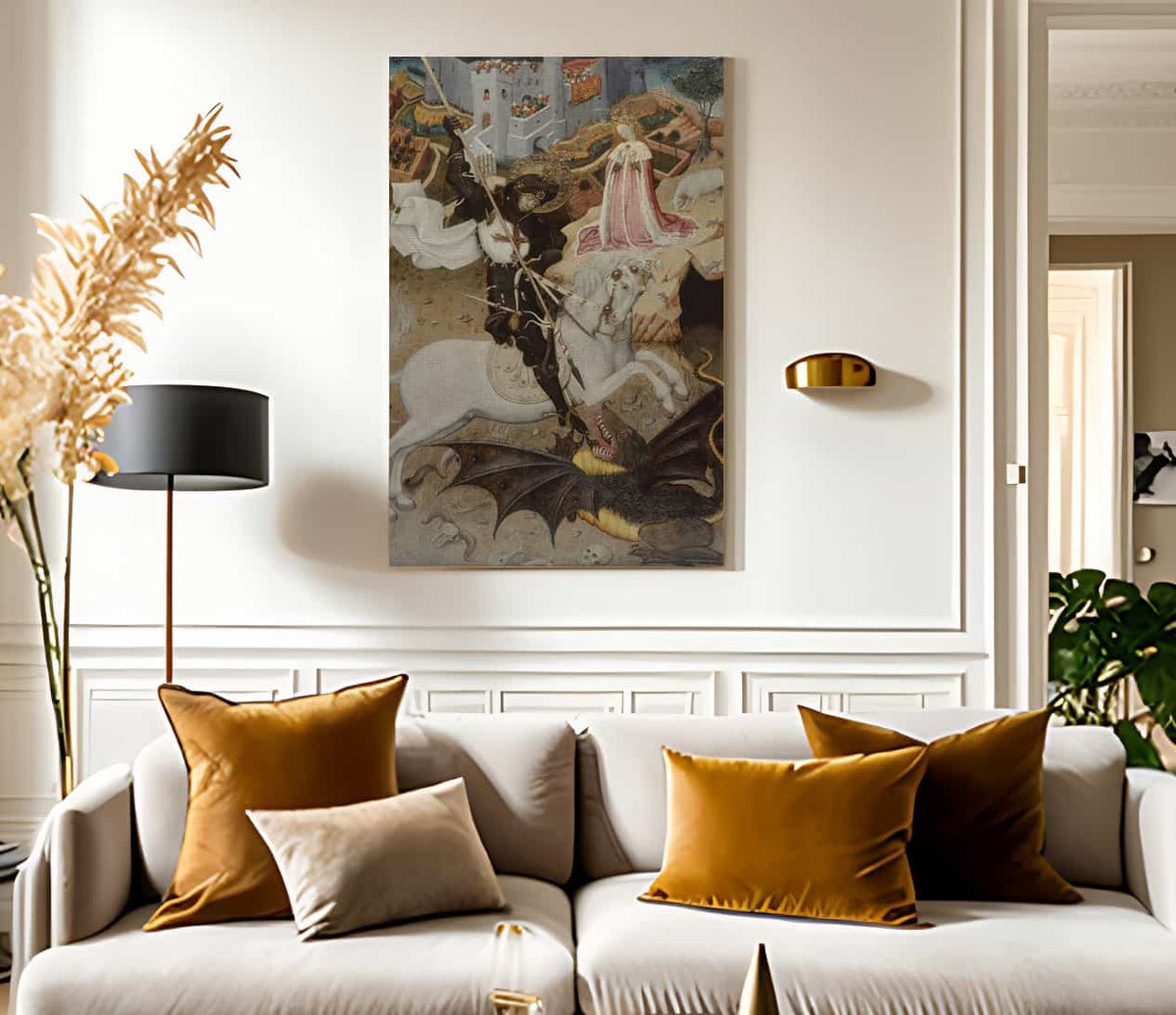 Saint George Killing The Dragon By Bernat Martorell Fine Art Print