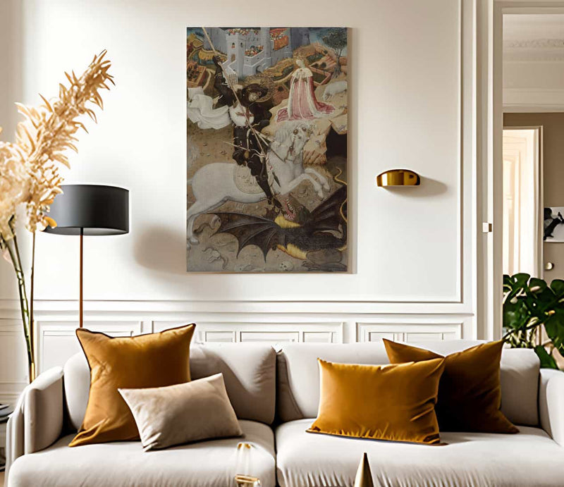 Saint George Killing The Dragon By Bernat Martorell Fine Art Print