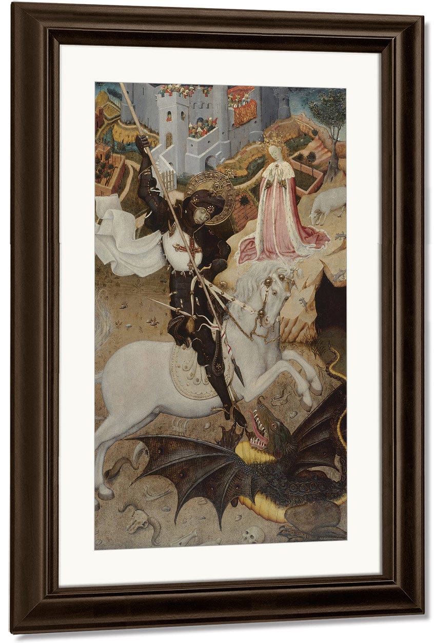 Saint George Killing The Dragon By Bernat Martorell Fine Art Print