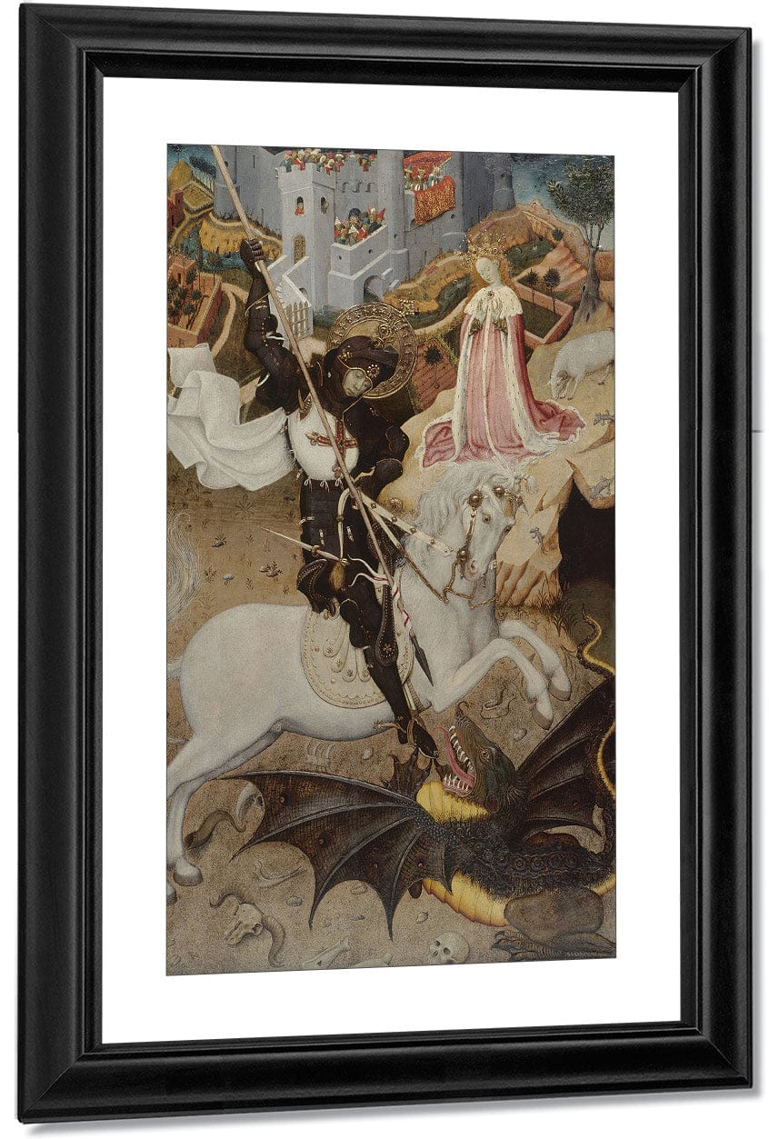 Saint George Killing The Dragon By Bernat Martorell Fine Art Print