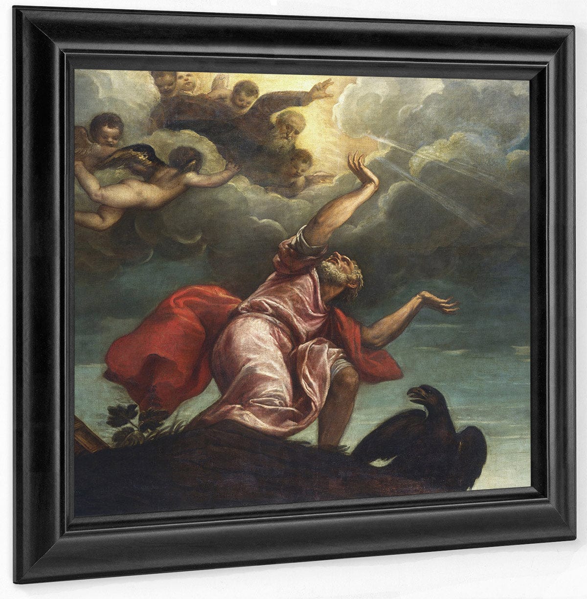Saint John The Evangelist On Patmos By Titian Fine Art Print