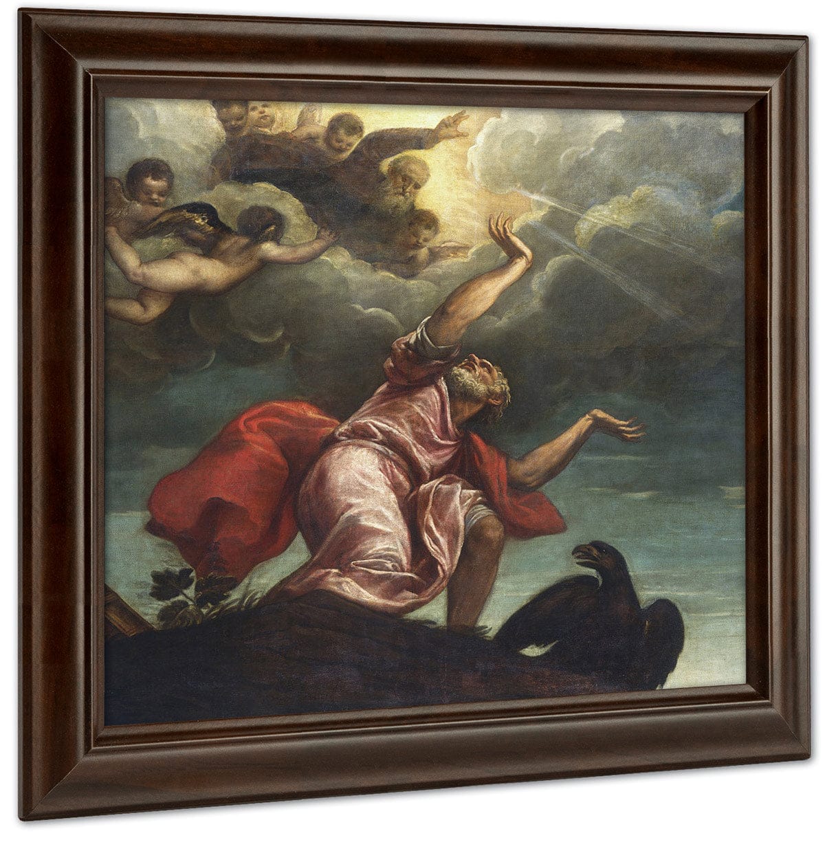 Saint John The Evangelist On Patmos By Titian Fine Art Print