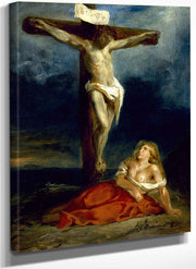 Saint Mary Magdalene At The Foot Of The Cross 1 By Ferdinand Victor Eugene Delacroix Fine Art Print