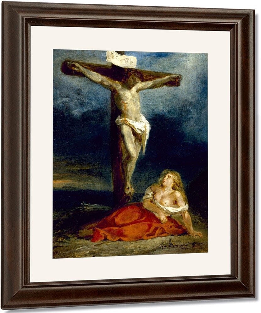 Saint Mary Magdalene At The Foot Of The Cross 1 By Ferdinand Victor Eugene Delacroix Fine Art Print