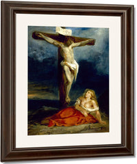 Saint Mary Magdalene At The Foot Of The Cross 1 By Ferdinand Victor Eugene Delacroix Fine Art Print