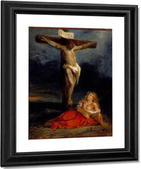 Saint Mary Magdalene At The Foot Of The Cross By Eugene Delacroix Fine Art Print