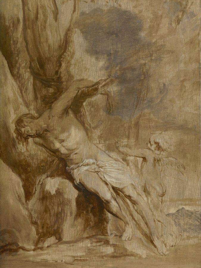 Saint Sebastian Tended By An Angel By Anthony Van Dyck Fine Art Print