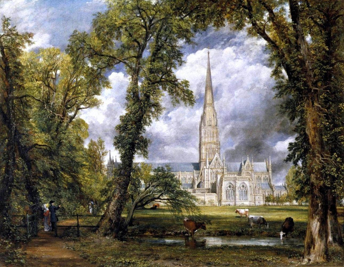Salisbury Cathedral Bishop's Ground Painting John Constable Canvas Art Fine Art Print