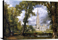 Salisbury Cathedral Bishop's Ground Painting John Constable Canvas Art Fine Art Print