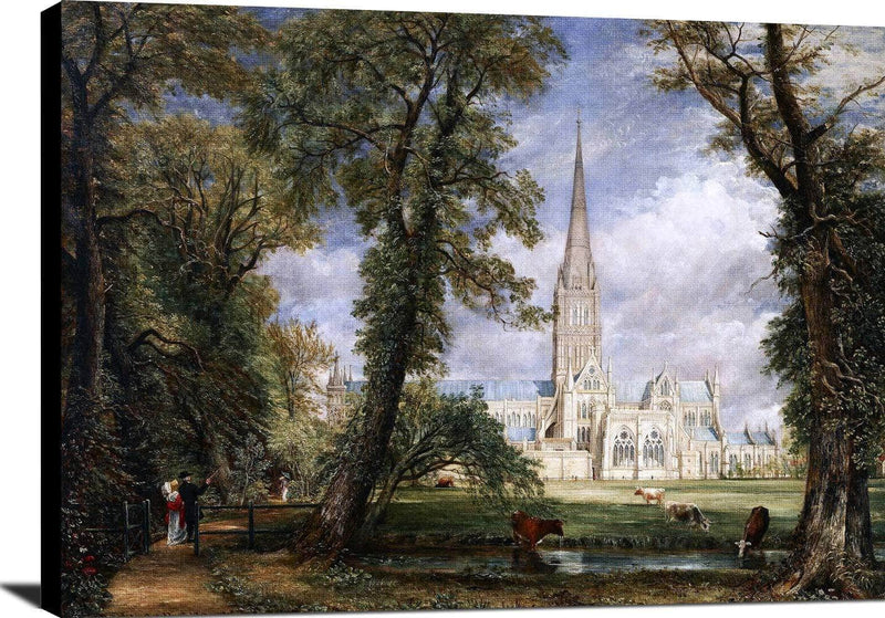 Salisbury Cathedral From The Bishop's Garden Painting John Constable Canvas Art Fine Art Print