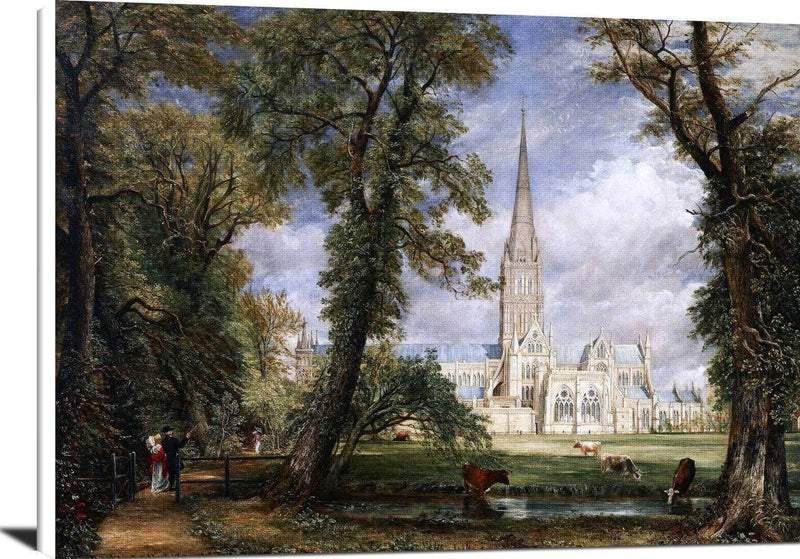 Salisbury Cathedral From The Bishop's Garden Painting John Constable Canvas Art Fine Art Print