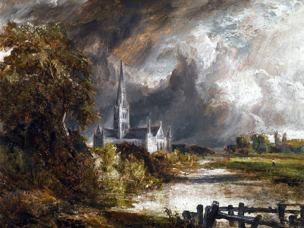 Salisbury Cathedral From The Meadows Painting John Constable Canvas Art Fine Art Print