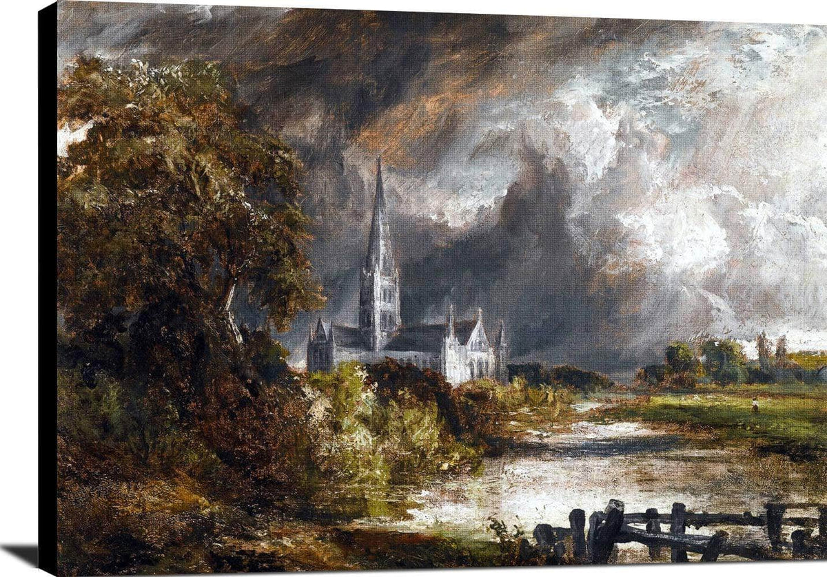 Salisbury Cathedral From The Meadows Painting John Constable Canvas Art Fine Art Print