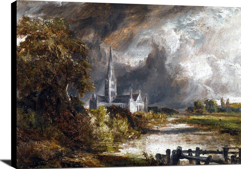 Salisbury Cathedral From The Meadows Painting John Constable Canvas Art Fine Art Print