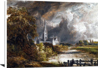 Salisbury Cathedral From The Meadows Painting John Constable Canvas Art Fine Art Print