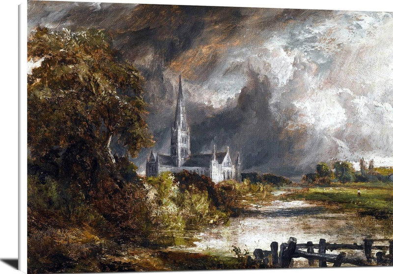 Salisbury Cathedral From The Meadows Painting John Constable Canvas Art Fine Art Print