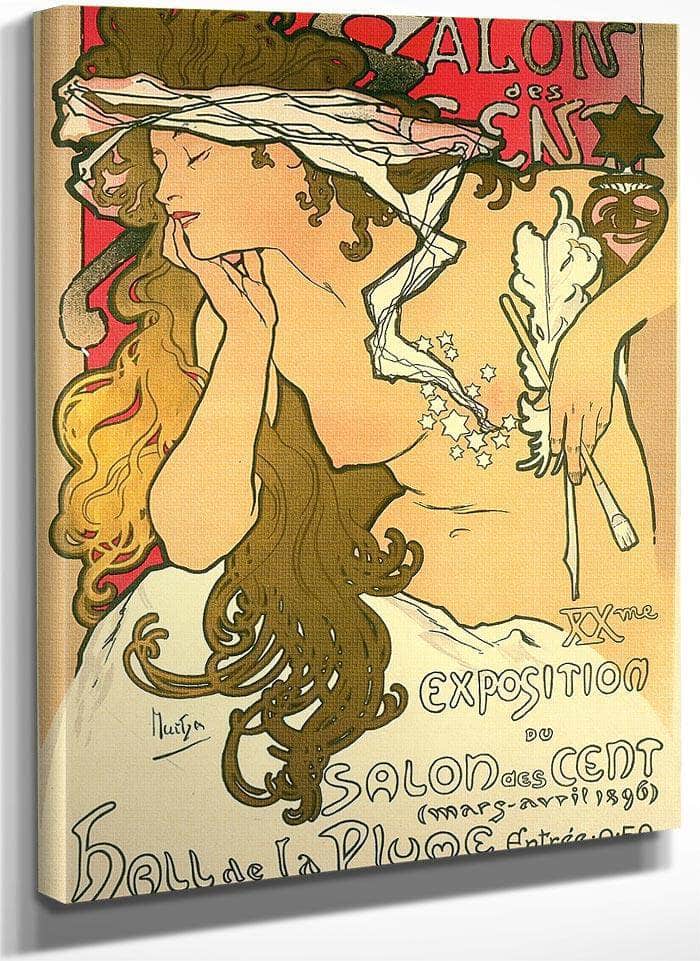 Salon Des Cent 20Th Exhibition By Alphonse Mucha Fine Art Print